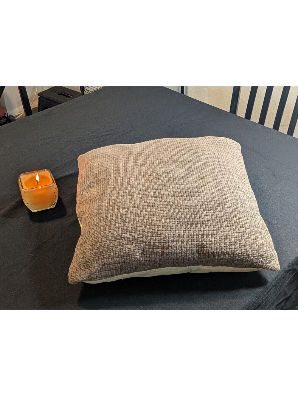 aupe Textured Woven Decorative Throw Pillow Neutral Square Accent Cushion